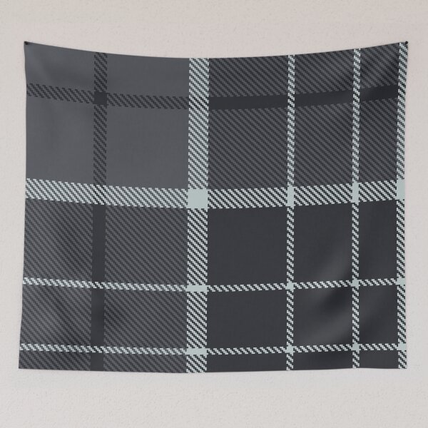 Aperçu de l'œuvre Plaid tartan noir et gris | Design à rayures moderne et unique créée et vendue par TheWalnut.