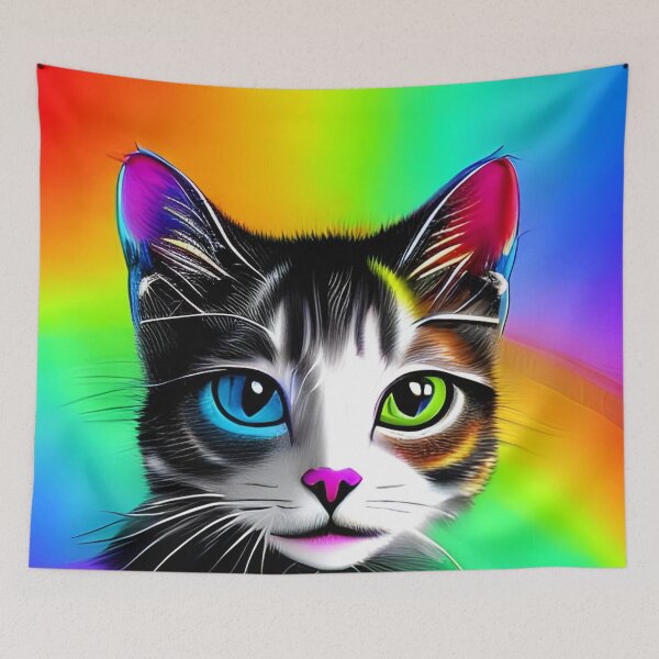 Item preview, Rainbow cute cat artwork designed and sold by The Love Quill.