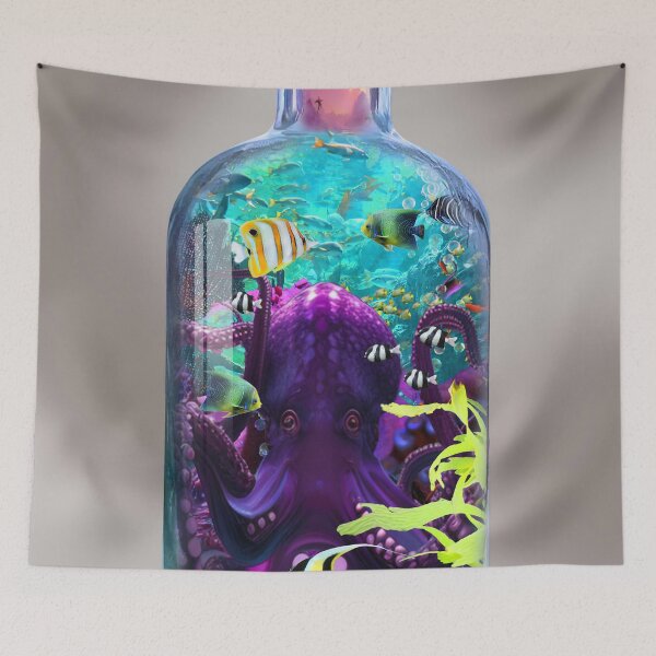 Item preview, Purple Octopus in a Bottle Version 2 designed and sold by DavidLoblaw.