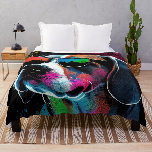 Item preview, Cute Beagle Artwork in 80's Retrowave, Synthwave Style, Dog Art, Pet designed and sold by SnorbelDesign.