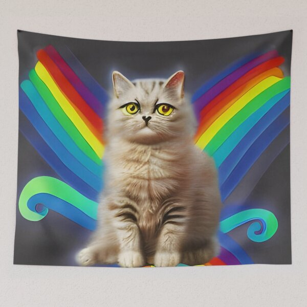 Item preview, Rainbow cute cat artwork designed and sold by The Love Quill.