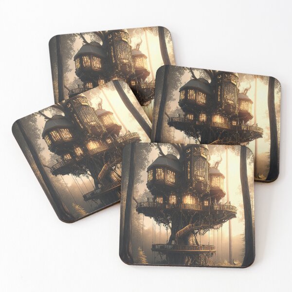 Item preview, Golden steampunk forest tree house designed and sold by RK - Shop.