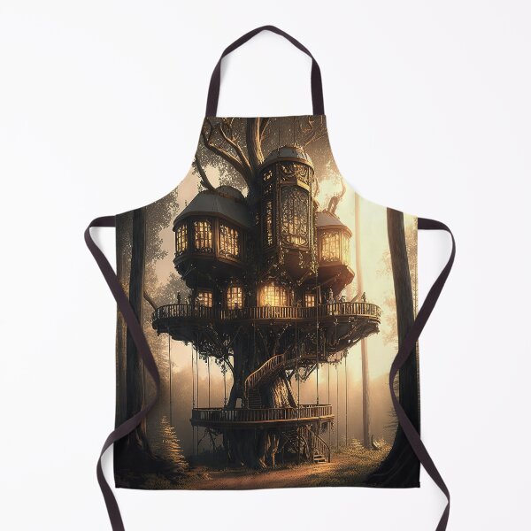 Item preview, Golden steampunk forest tree house designed and sold by RK - Shop.