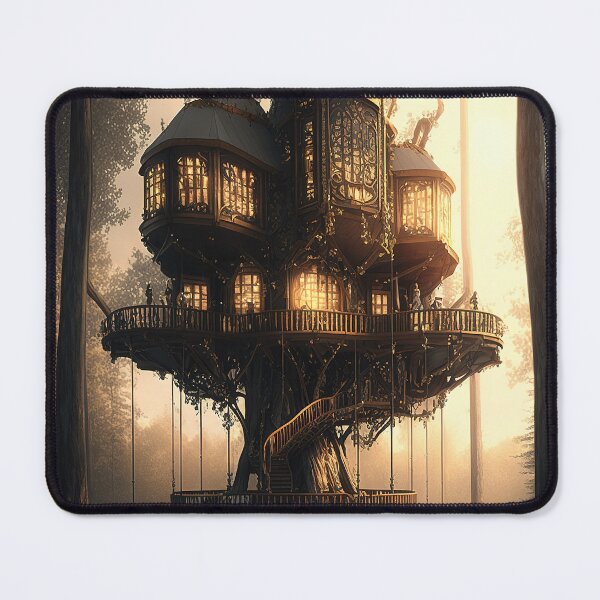 Item preview, Golden steampunk forest tree house designed and sold by RK - Shop.
