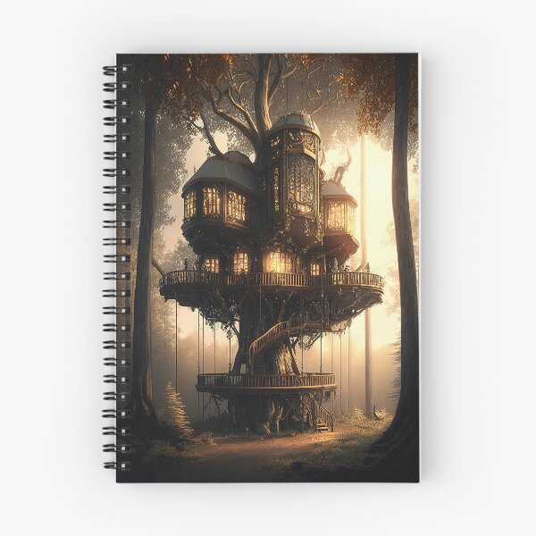 Item preview, Golden steampunk forest tree house designed and sold by RK - Shop.