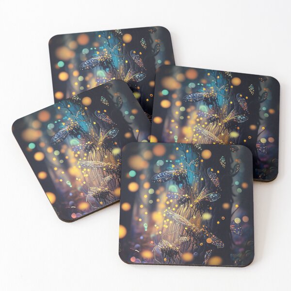 Item preview, Magical glowing neon fairy fireflies in alien forest designed and sold by RK - Shop.