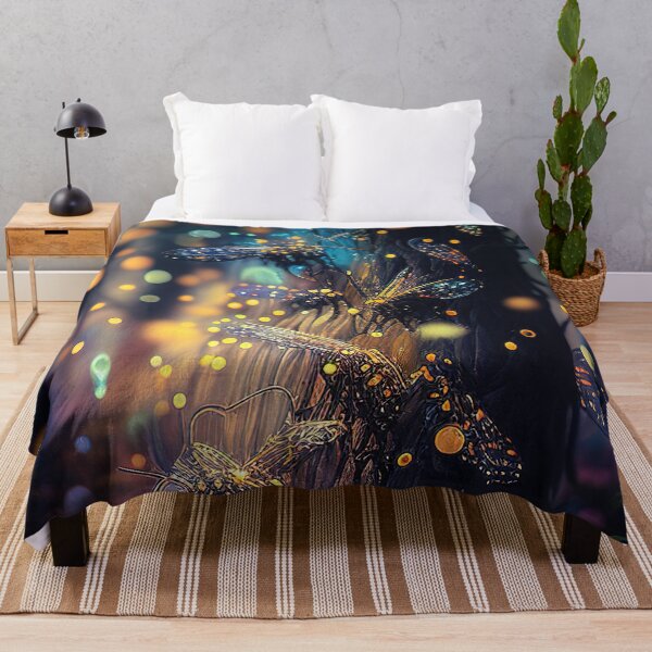 Item preview, Magical glowing neon fairy fireflies in alien forest designed and sold by RK - Shop.