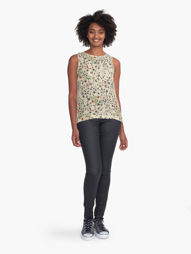 Thumbnail 3 of 6, Sleeveless Top, Medieval floral pattern – State Library Victoria designed and sold by StateLibraryVic.