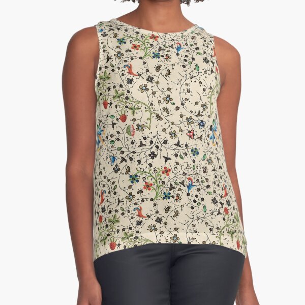 Medieval floral pattern – State Library Victoria Sleeveless Top