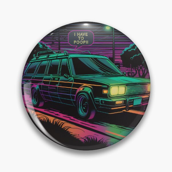 Item preview, Retro Neon 80s Station Wagon - I have to poop designed and sold by TheJadeCat.