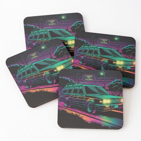 Item preview, Retro Neon 80s Station Wagon - I have to poop designed and sold by TheJadeCat.