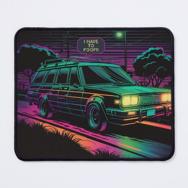 Item preview, Retro Neon 80s Station Wagon - I have to poop designed and sold by TheJadeCat.
