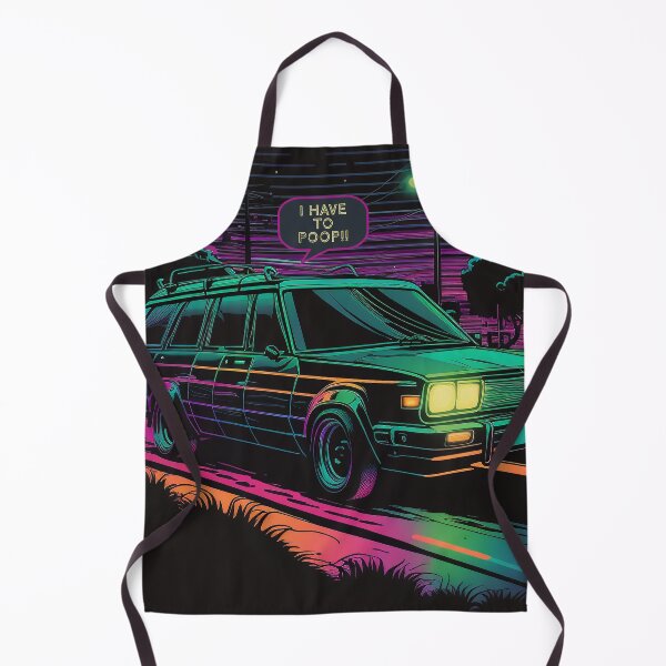 Item preview, Retro Neon 80s Station Wagon - I have to poop designed and sold by TheJadeCat.