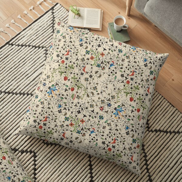 Medieval floral pattern – State Library Victoria Floor Pillow