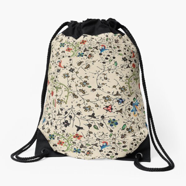 Medieval floral pattern – State Library Victoria Drawstring Bag