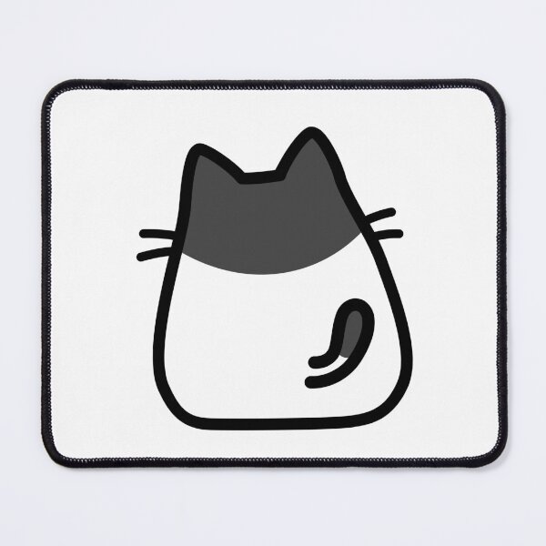 Item preview, Grey and White Cute Cat from the Back Doodle, Grey Spots Cute Cat Doodle  designed and sold by RiciPaneto.