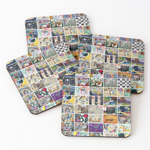 Item preview, Collection of vintage paintings by Wassily Kandinsky arranged as a collage. Portrait, poster designed and sold by Michael Dietrich.
