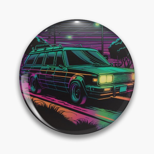 Item preview, Retro Neon 80s Station Wagon on the Road designed and sold by TheJadeCat.