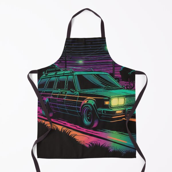 Item preview, Retro Neon 80s Station Wagon on the Road designed and sold by TheJadeCat.