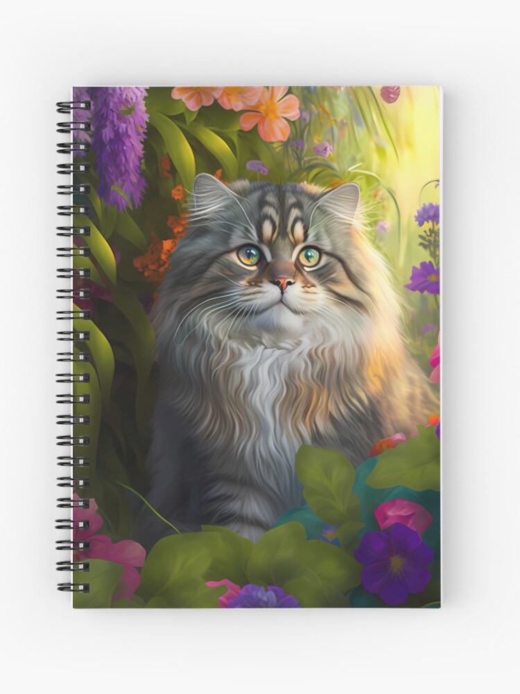 beau carnet épais kawaii avec de chats sur les pages colorés fantaisie