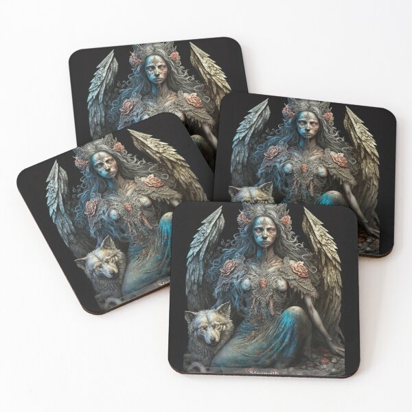 Item preview, Strength tarot card - gothic she-wolf, major arcana designed and sold by ThatFeeling.