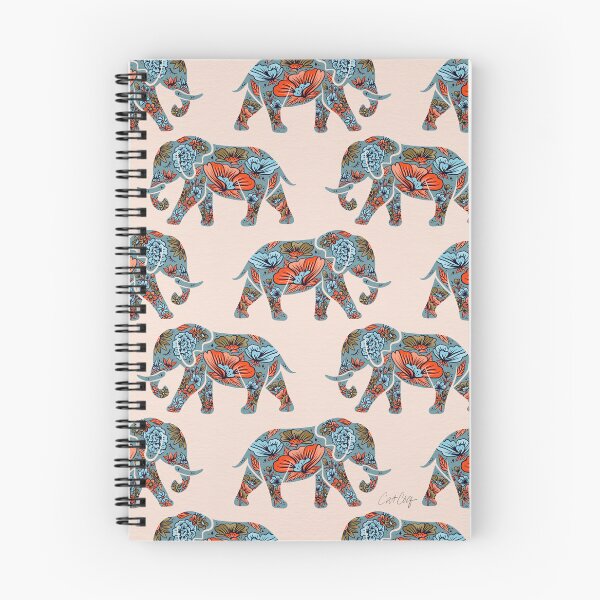Item preview, Porcelain Floral Elephant – Blue & Coral designed and sold by Cat Coquillette.