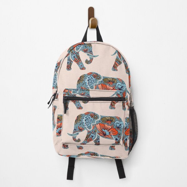 Item preview, Porcelain Floral Elephant – Blue & Coral designed and sold by Cat Coquillette.