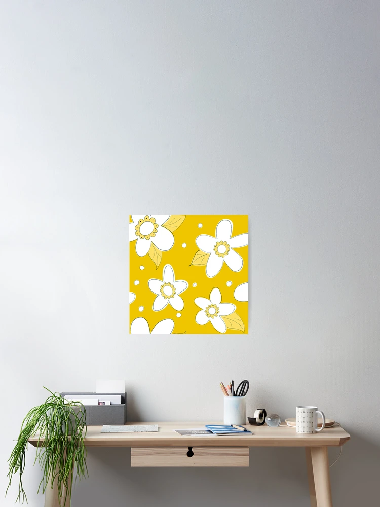 Thumbnail 2 of 3, Poster, Spring Flower Pattern Yellow designed and sold by Claudia McBain.