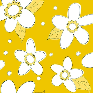 Artwork thumbnail, Spring Flower Pattern Yellow by Claudia McBain