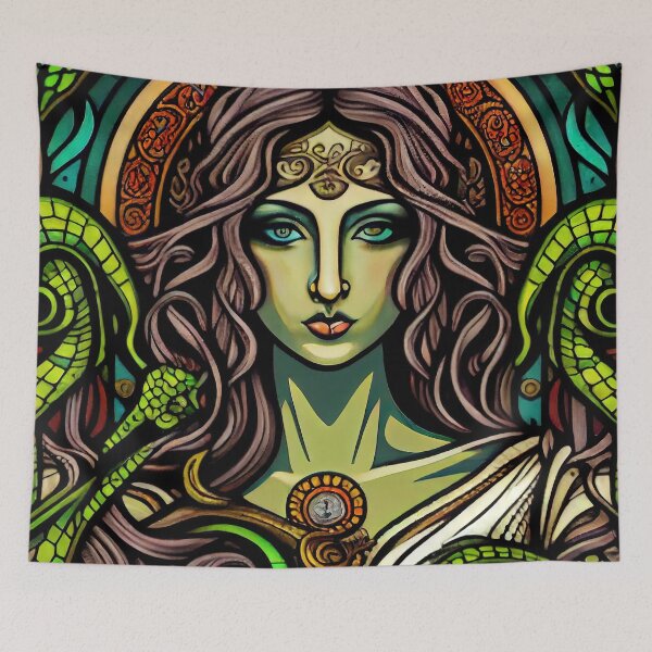 Item preview, Green Medusa designed and sold by OccultDreams.