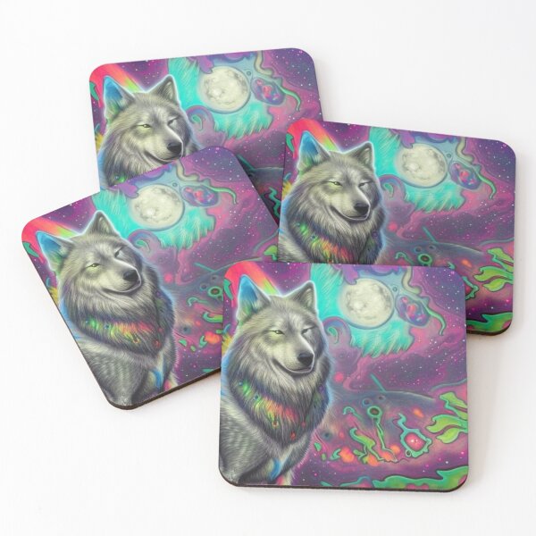 Artikelvorschau, Kosmischer Wolf im Weltraum. Kosmischer Wolfshund. Galaxy-Wolf. entworfen und verkauft von Doggymadness.