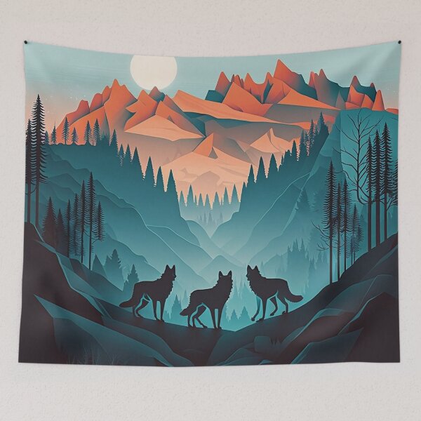 Item preview, Wolves and mountains designed and sold by Maryberry96.