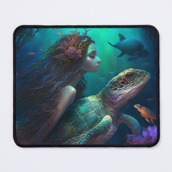 Item preview, Mermaid Swimming with Turtle designed and sold by Dawn van Doorn.