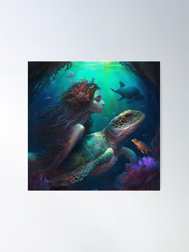Mermaid Swimming The Pool' Poster by CrownMerch