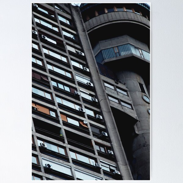 Item preview, Brutalist Belgrade western city gate (Genex tower) designed and sold by tsxell.
