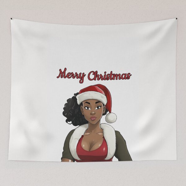 Item preview, Black African Girl American Melanin Christmas Santa designed and sold by LaVilleNouvelle.