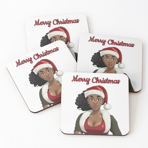 Item preview, Black African Girl American Melanin Christmas Santa designed and sold by LaVilleNouvelle.
