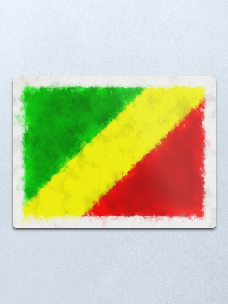 Alternate view of Republic Of Congo (Brazzaville) Flag Reworked No. 66, Series 5 Metal Print