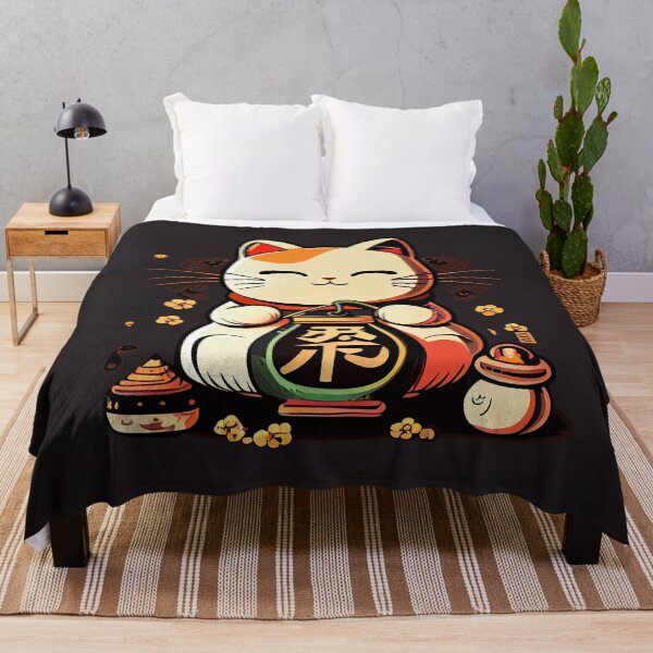 Item preview, Maneki neko cat of luck and fortune black designed and sold by Quiki.