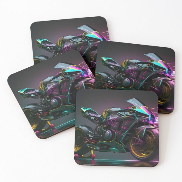 Item preview, Futuristic Cyberpunk Neon Colorful Superbike designed and sold by beluxe.