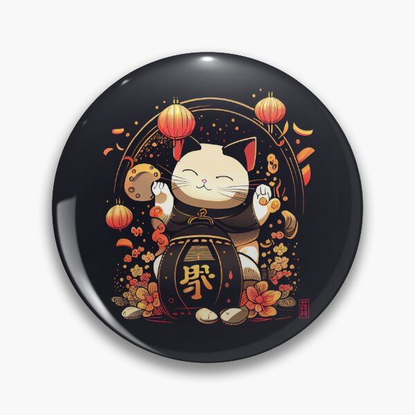 Item preview, Maneki neko cat of luck and fortune black designed and sold by Quiki.
