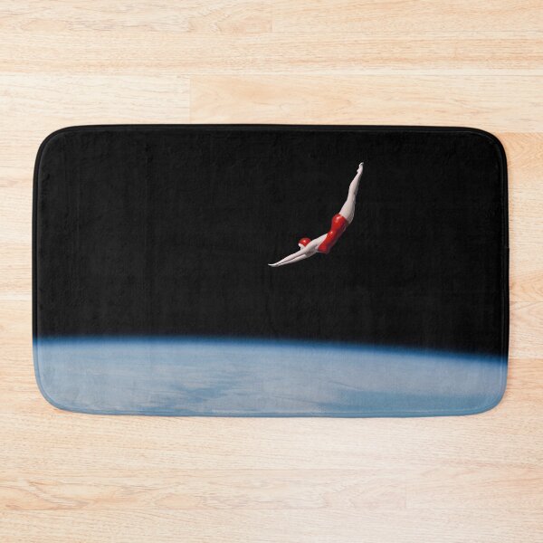 Item preview, Space Diver: Woman in Red Bathing Suit Dives Gracefully to Earth designed and sold by Ofeefee.