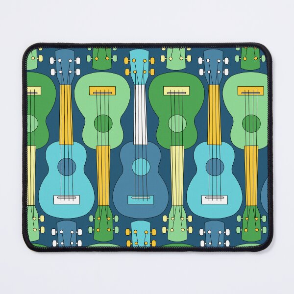 Item preview, Vertical Ukulele Pattern in Blue and Green designed and sold by BartholGraphics.