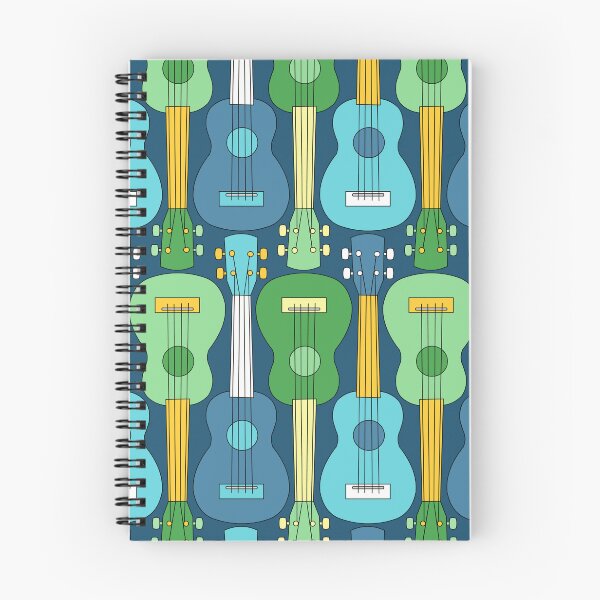 Item preview, Vertical Ukulele Pattern in Blue and Green designed and sold by BartholGraphics.