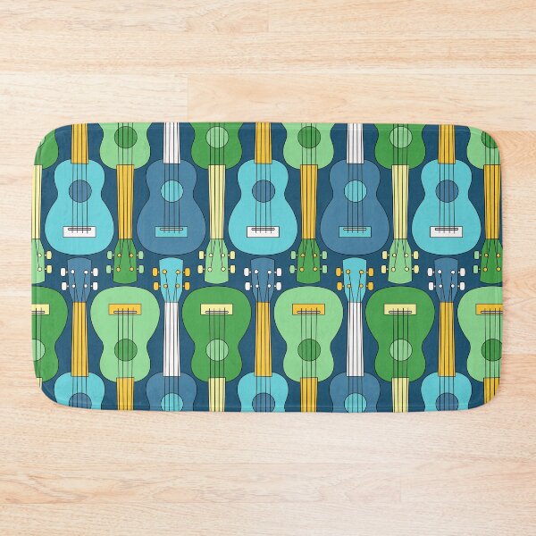 Item preview, Vertical Ukulele Pattern in Blue and Green designed and sold by BartholGraphics.