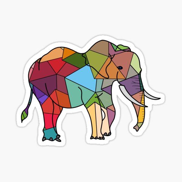 Item preview, Rainbow Hexagon Elephant designed and sold by Leah Haas.