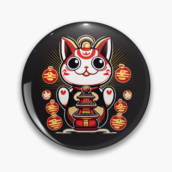Item preview, Maneki neko kawaii cat of luck black designed and sold by Quiki.