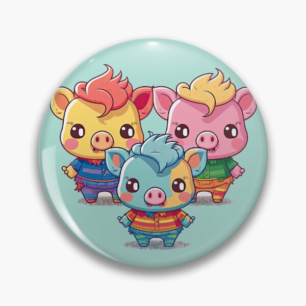 Item preview, Cute Three Little Pigs Colorful Funny Little Story Of Kawaii Friendship Characters designed and sold by ultra-cute.