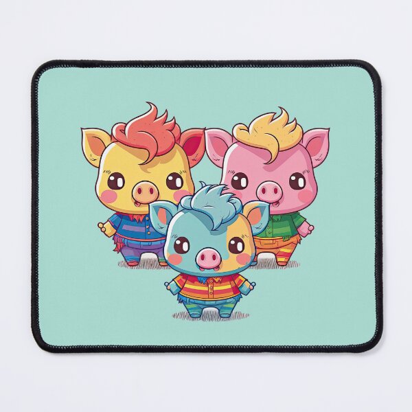 Item preview, Cute Three Little Pigs Colorful Funny Little Story Of Kawaii Friendship Characters designed and sold by ultra-cute.