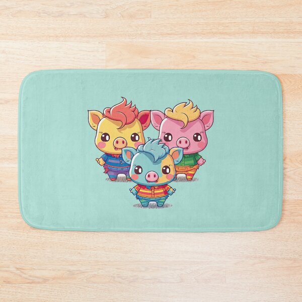 Item preview, Cute Three Little Pigs Colorful Funny Little Story Of Kawaii Friendship Characters designed and sold by ultra-cute.